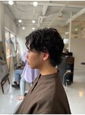 MEN’S HAIR カルマパーマダークアッシュベリーショート