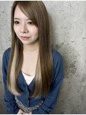 10代20代30代大人可愛いストレートロングインナーカラー外国人風