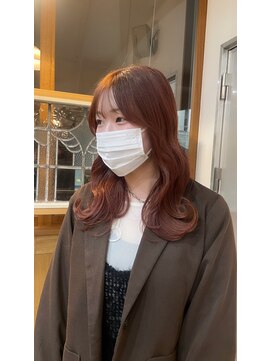 スイート ヘアデザイン(Suite HAIR DESIGN) 透け感赤カラー×レイヤーミディ