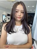 ハイライトカラーミルクティーベージュレイヤーカット