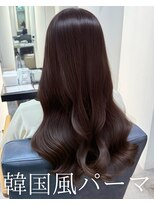 アミー 池袋(Ammy)&nbsp;コテ巻き風パーマ /韓国風パーマ/暗髪カラー/レイヤーカット
