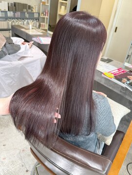 ブリーチ無しカラー　ラベンダーブラウン　下関美容室