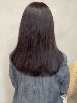 ミュラ(mulah) ラベンダーアッシュ透明感カラー*艶髪ストレートロングヘア