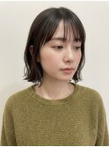 くびれボブ/切りっぱなしボブ/前髪あり