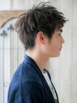 モッズヘアー メン 戸田公園店(mod's hair men)&nbsp;20代30代ダークアッシュくせ毛風アップバングショートi戸田公園