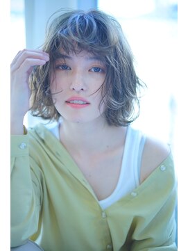 ヴァンクシー バイ ルナ(VANKCY by Luna) ボブ 大人 かわいい 大人可愛い 簡単 パーマ グレージュ 時短