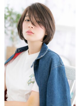 ミック ヘアアンドメイク アップ 駒込店(miq Hair&Make up) かきあげ前髪ナチュラルアッシュ小顔アシンメトリーb1