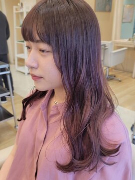 ヘアメイク アージュ 天神西通り店(HAIR MAKE age) 大人可愛いラベンダーピンクカラー 20代30代