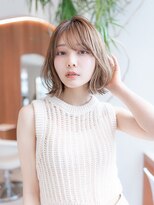 ハバナ 新宿(HAVANA)&nbsp;20代30代大人かわいい斜めバングデザインカラーシルキーベージュ