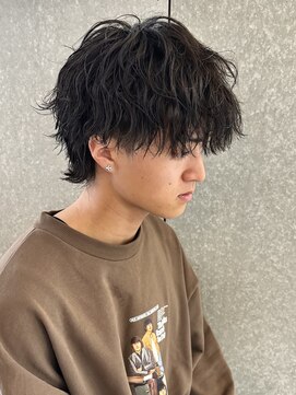 ニアウ 太田店(Niau) メンズウルフマッシュ波巻きスパイラルパーマツイストパーマ