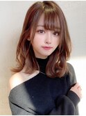 後れ毛が可愛い顔周りレイヤー/ナチュラルアッシュ/顔周り
