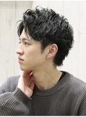 ナチュラルパーマ/刈り上げ/フェード/アップバング/メンズパーマ