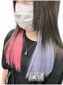 【レミー100%/54cm】ビビットカラー原色シールエクステ×韓国