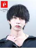 【LIPPS天神】ツイストツーブロック黒髪マッシュミニウルフ