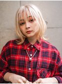 【GEEKS渋谷】ブロンドベージュ/顔周りレイヤー/ウルフ/秋カラー