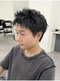 刈り上げ無しのスパイキーショート/メンズカット