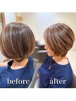 ステラバイケンジ 藤沢(STELLA by KENJE)&nbsp;白髪ぼかし細めハイライト30代40代50代グレージュ