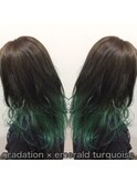 【trecolori 津田沼】グラデーション×エメラルドターコーイズ