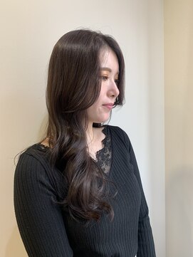 シェノン 西梅田(CHAINON) 韓国式小顔ロングくびれヘア、ショコラベージュ、似合わせカット