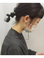 ラビリンス(Labyrinth)&nbsp;オリーブグレージュとパーマを生かしたヘアアレンジ