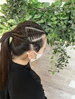 ロカット サロン(Roquat Salon)&nbsp;コーンロウポニーアレンジ【ヘアセット/立川/立川南/浴衣/立川】
