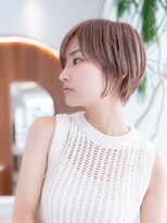 ハバナ 渋谷(HAVANA) 20代30代大人可愛い斜めバング小顔ショートボブシルキーベージュ