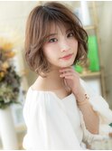 斜めバングイヤリングカラーふわミディh2戸田公園20代30代40代