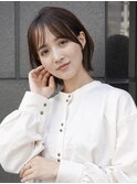簡単スタイリング20代30代40代大人外ハネ艶髪ボブ×小顔前髪あり