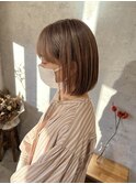 ［fil.西村］ベージュカラー　ボブ/前髪カット