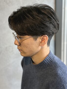 ニアウ 高崎店(Niau) メンズセンターニュアンスフェザーパーマ群高崎眉毛韓国刈り上げ