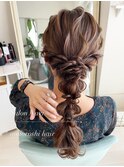 編みおろし/結婚式ヘアセット/お呼ばれヘアセット