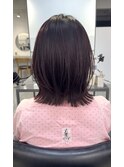 くびれヘア/暗めカラー/チェリーピンク