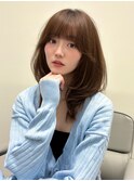 横浜髪質改善ミディアム韓国レイヤーハッシュカットくびれヘア