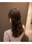 ハーフアップヘアアレンジ
