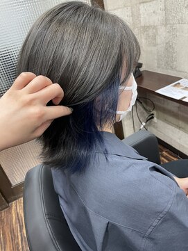 グローバルヘアー バランス(global hair BALANCE) グレージュ × インナーブルー