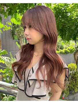 シンティアバイアルティナ 渋谷店(Cyntia by artina) 韓国ヘアー_顔周りレイヤー_カッパーブラウン_横顔美人_おフェロ