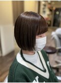 コンパクトボブ×アッシュベージュ