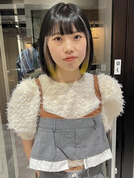 ラミエバイメルト 下北沢(lamie by melt) 村上/インナーカラーベージュ×イエロータイトボブブリーチ