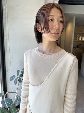 ヘアー アイス ルーチェ(HAIR ICI LUCE) 姫カット 切りっぱなし ステップカット ミルクティー 西田