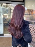 【#ワインレッドカラー】×韓国風ロングヘア