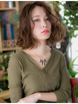 カバーヘア ブリス 大宮西口(COVER HAIR bliss)&nbsp;かきあげ前髪小顔前下がりくせ毛風大人ボブh3大宮20代30代40代