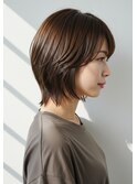 30代40代50代ネオウルフ外ハネミディアムレイヤー髪質改善