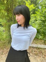 ヘアーコンセプト アイアイオ(HAIR CONCEPT iio) wide bang×viridian color