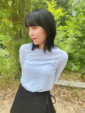 ヘアーコンセプト アイアイオ(HAIR CONCEPT iio) wide bang×viridian color