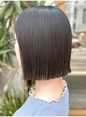 髪質改善20代30代40代黒髪ワンレン切りっぱなしボブ