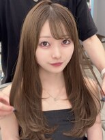 プリアバイポプルス 渋谷(pria by popls) ミディアムレイヤーハッシュカット顔周りカット韓国ヘア