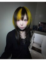 キイ 原宿 表参道(K.e.y)&nbsp;シャギーカットセクションカラーイエローカラー