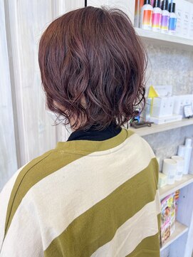 キャアリー(Caary) 福山市Caary30代40代50代ふんわり立体感パーマ大人ボブヘア