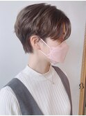 【morio 原宿】ニュアンスパーマ　襟足すっきり前髪なしショート