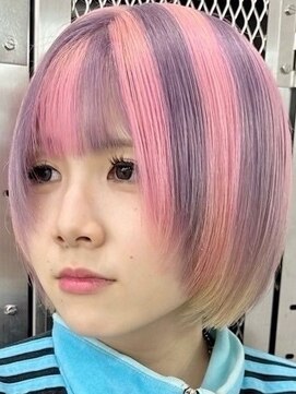 ウィコ 新宿(WICO) pink purple stripe design [新宿駅/美髪/ピンクブラウン]